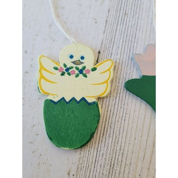 Chicken hatch egg Easter flower spring ornament xmas set - Picture 3 of 5